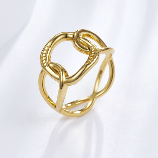 Gold Plated Sterling Silver Link Ring