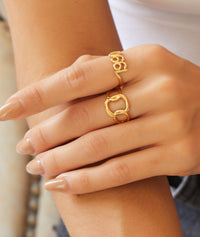 Gold Plated Sterling Silver Link Ring