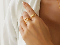 Gold Plated Sterling Silver Link Ring