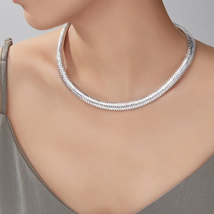 Sterling Silver Radiant Sparkle Choker Necklace
