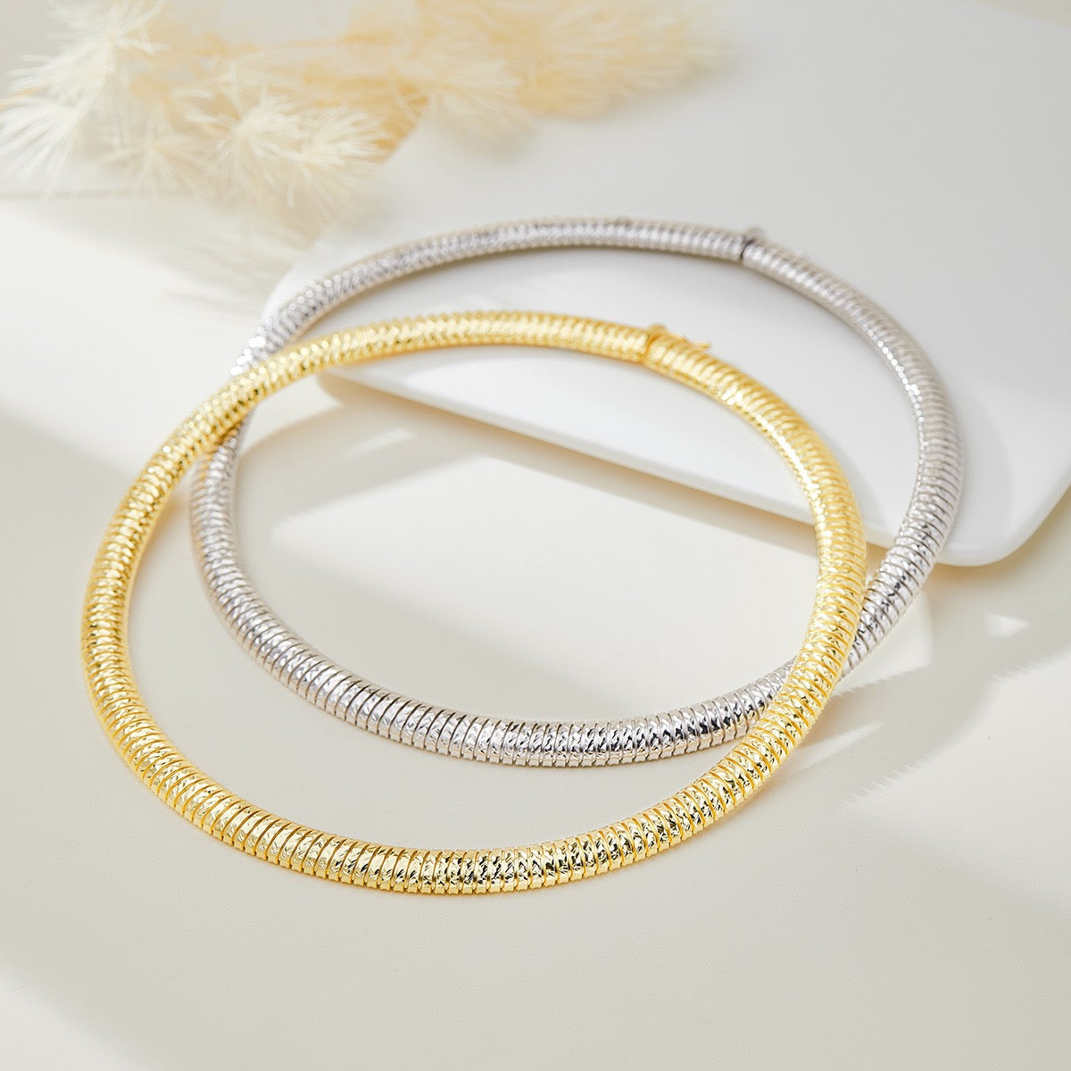 Sterling Silver Radiant Sparkle Choker Necklace