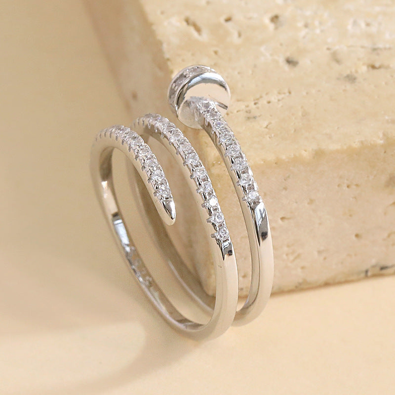 Sterling Silver Nail Stackable Ring