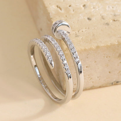 Sterling Silver Nail Stackable Ring