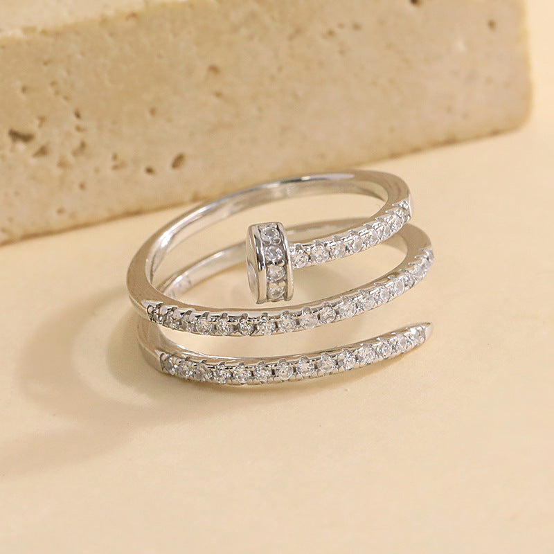 Sterling Silver Nail Stackable Ring