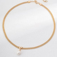 Sterling Silver Freshwater Pearl Ball Chain Necklace