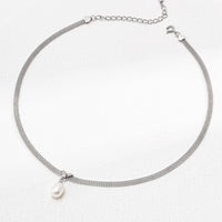 Sterling Silver Freshwater Pearl Ball Chain Necklace