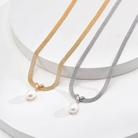 Sterling Silver Freshwater Pearl Ball Chain Necklace
