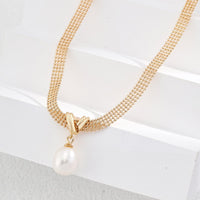 Sterling Silver Freshwater Pearl Ball Chain Necklace