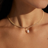 Sterling Silver Freshwater Pearl Ball Chain Necklace