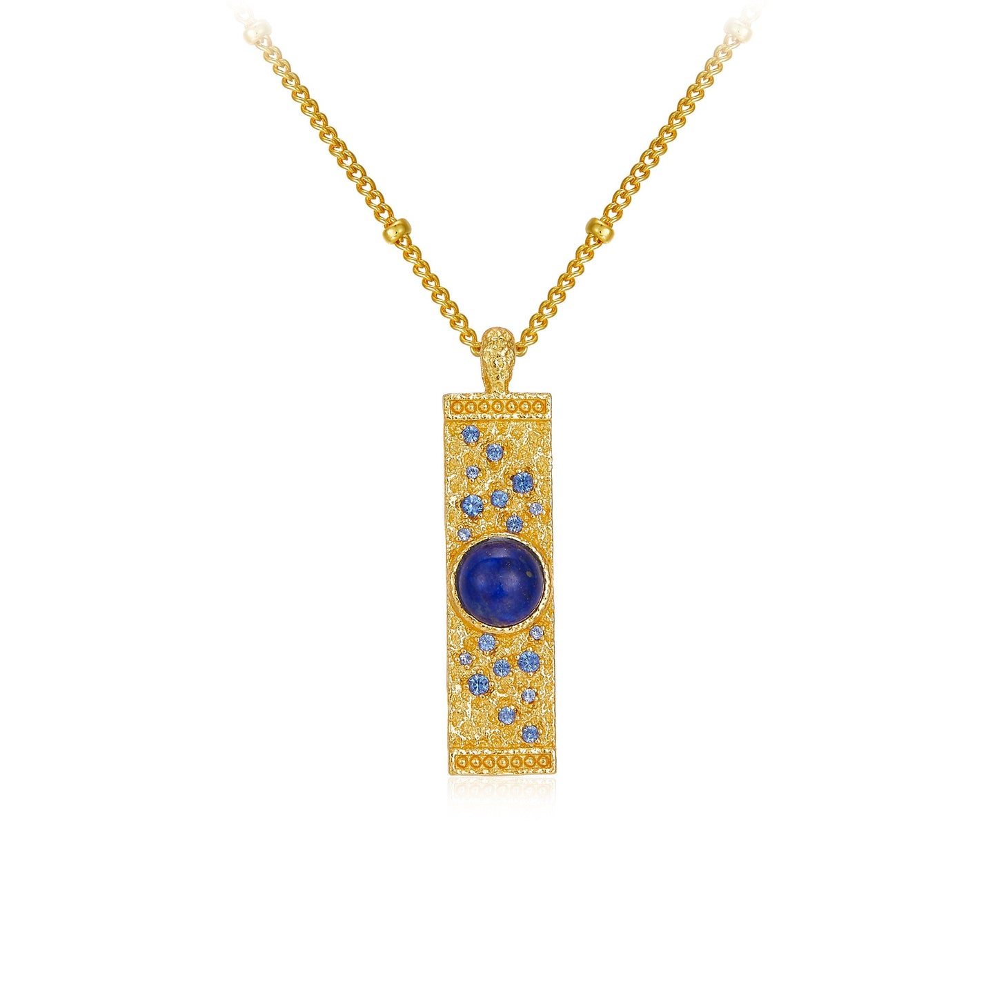 Lapis Lazuli Rectangle Pendant Necklace