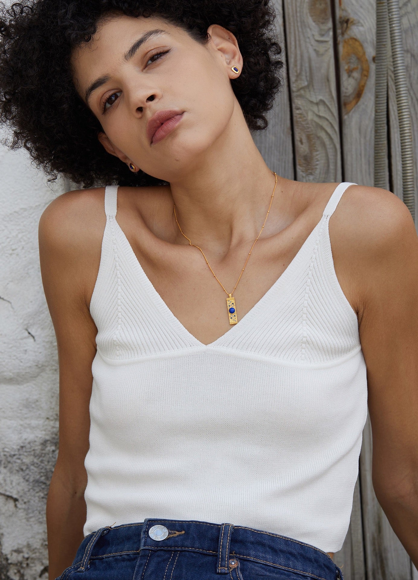 Lapis Lazuli Rectangle Pendant Necklace