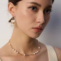 Mother of Pearl Earrings in Gold Plated Sterling Silver