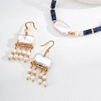 Mother of Pearl Earrings in Gold Plated Sterling Silver