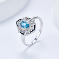 London Blue Topaz & Diamond Sterling Silver Ring