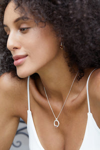 Sterling Silver Diopside and Garnet Pendant Necklace