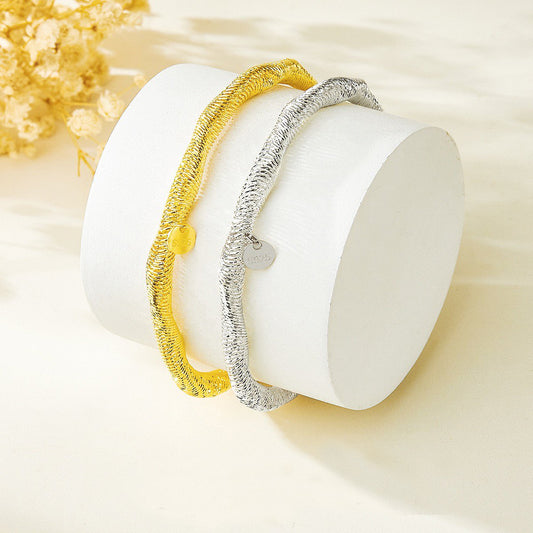Sterling Silver Wave Stretch Bracelet