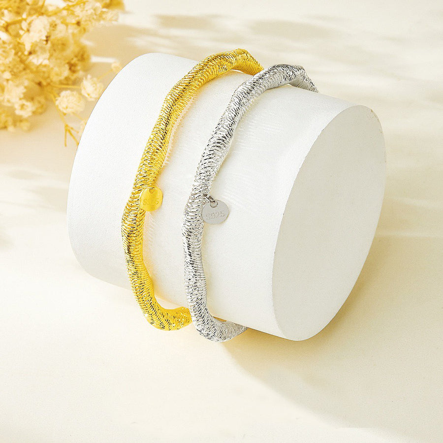 Sterling Silver Wave Stretch Bracelet