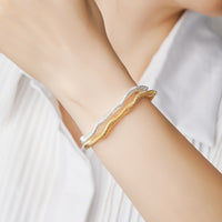 Sterling Silver Wave Stretch Bracelet