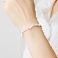 Sterling Silver Wave Stretch Bracelet