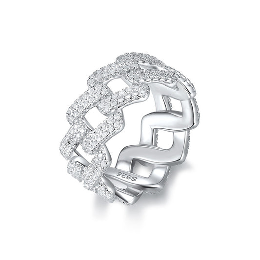 Sterling Silver Micro Pave Cubic Zirconia Ring