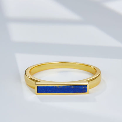 18K Gold Plated Lapis Lazuli Ring