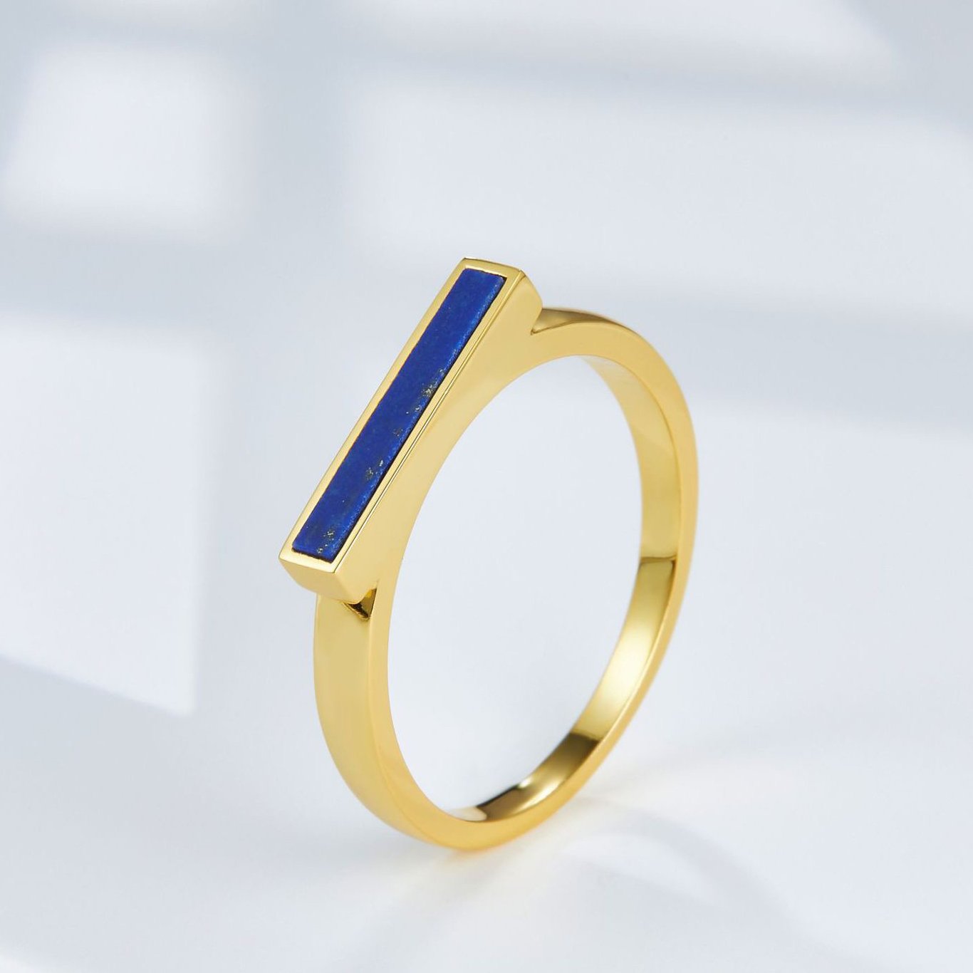 18K Gold Plated Lapis Lazuli Ring