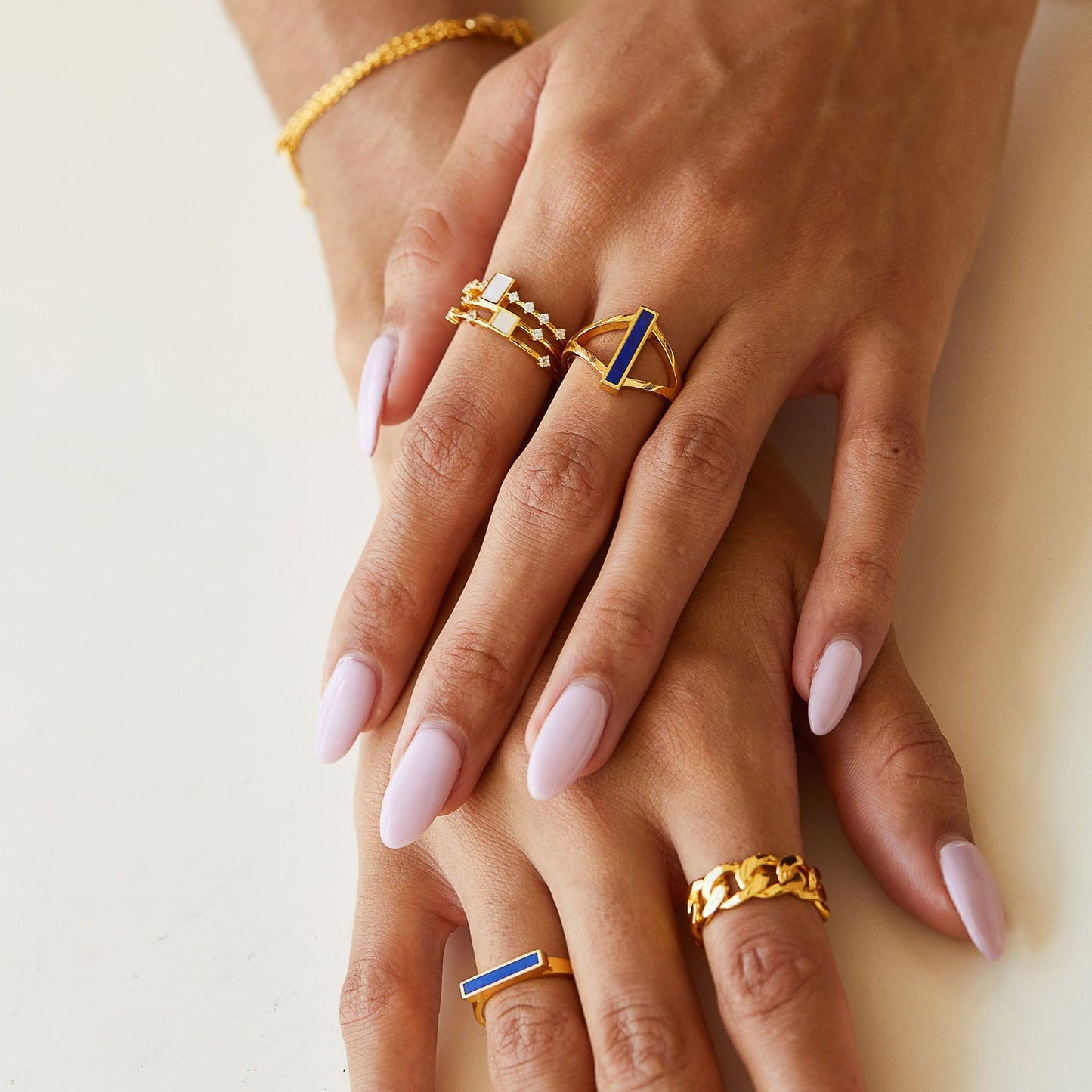 18K Gold Plated Lapis Lazuli Ring