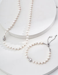 Sterling Silver Natural Freshwater Pearl Bracelet