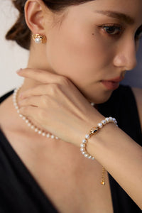 Sterling Silver Natural Freshwater Pearl Bracelet