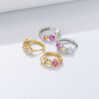 Cubic Zirconia Small Hoop Earrings in Sterling Silver