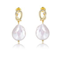 Sterling Silver Baroque Pearl Dangle Earrings