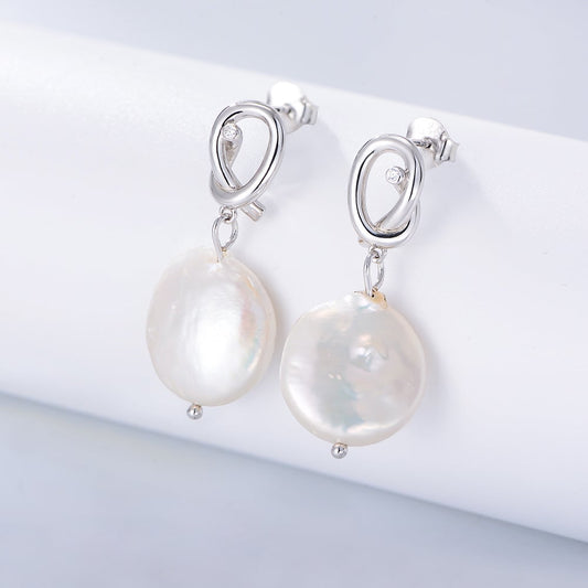 Sterling Silver Baroque Pearl Dangle Earrings