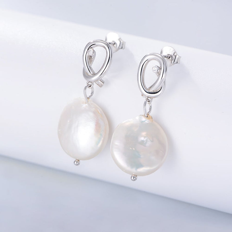 Sterling Silver Baroque Pearl Dangle Earrings
