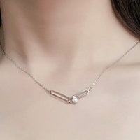 White Shell Pearl Clip Necklace