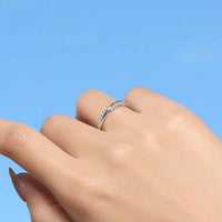 S Wave Crystal Adjustable Ring