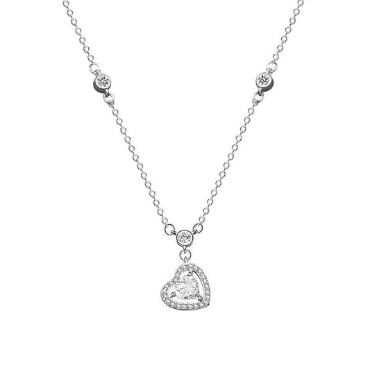 Dancing Girl CZ Heart Necklace