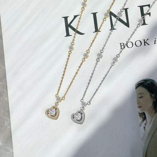Dancing Girl CZ Heart Necklace