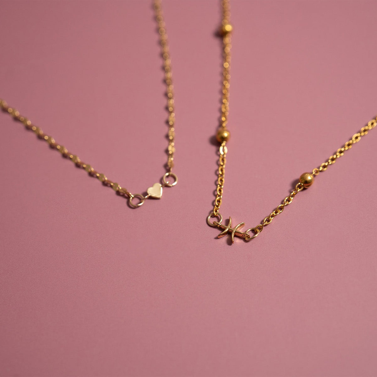 14K Solid Gold Horizontal Heart Connector Charm