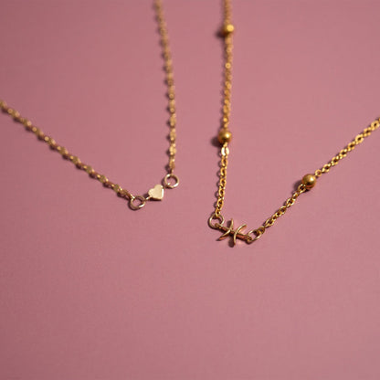 14K Solid Gold Horizontal Heart Connector Charm