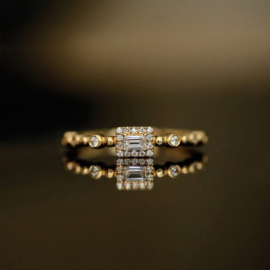 Baguette Cut Ring in Sterling Silver