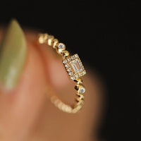 Baguette Cut Ring in Sterling Silver