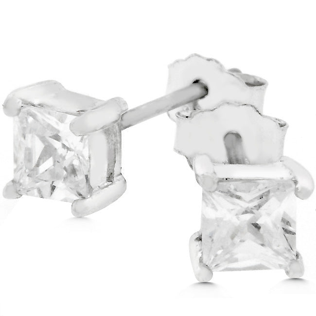 Anna Princess Cut Stud Earrings