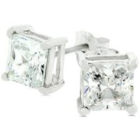 Charity Princess Cut Cubic Zirconia Stud Earrings