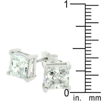 Charity Princess Cut Cubic Zirconia Stud Earrings