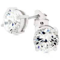 Penelope 7mm Round Cubic Zirconia Stud Earrings