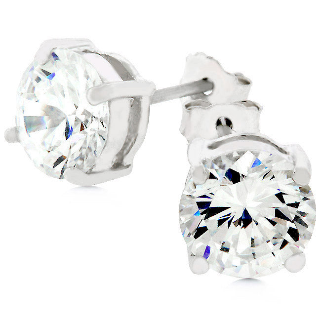 Penelope 7mm Round Cubic Zirconia Stud Earrings