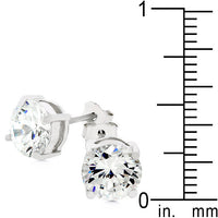 Penelope 7mm Round Cubic Zirconia Stud Earrings