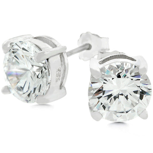 Brooke Round Cubic Zirconia Stud Earrings