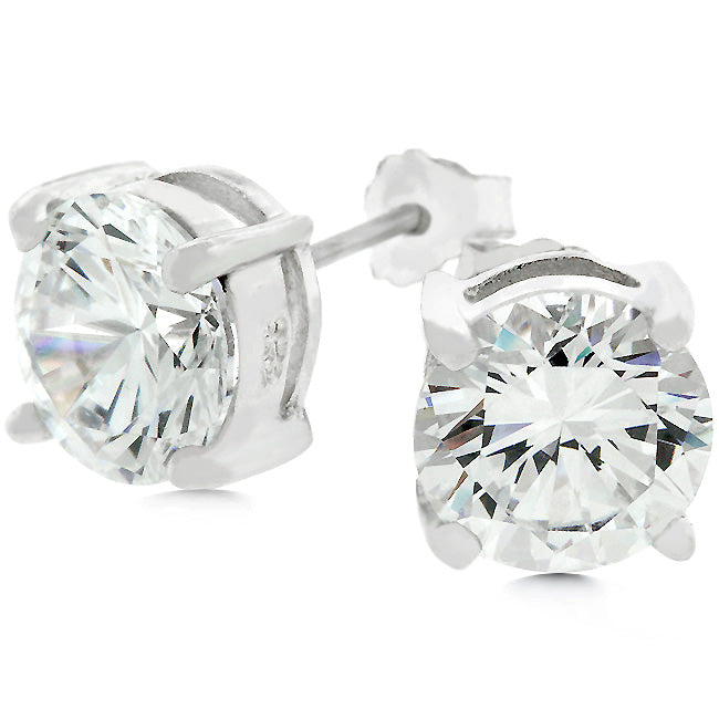 Brooke Round Cubic Zirconia Stud Earrings