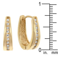 Goldtone Cubic Zirconia Huggie Hoop Earrings